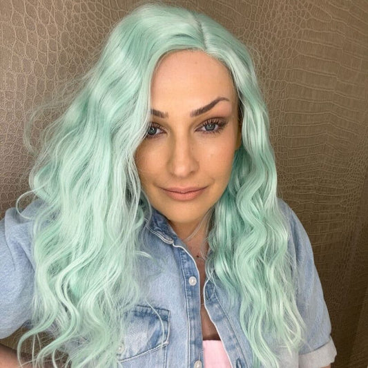 Pastel Blue Luxe Synthetic Lace Front Wig - Winnie