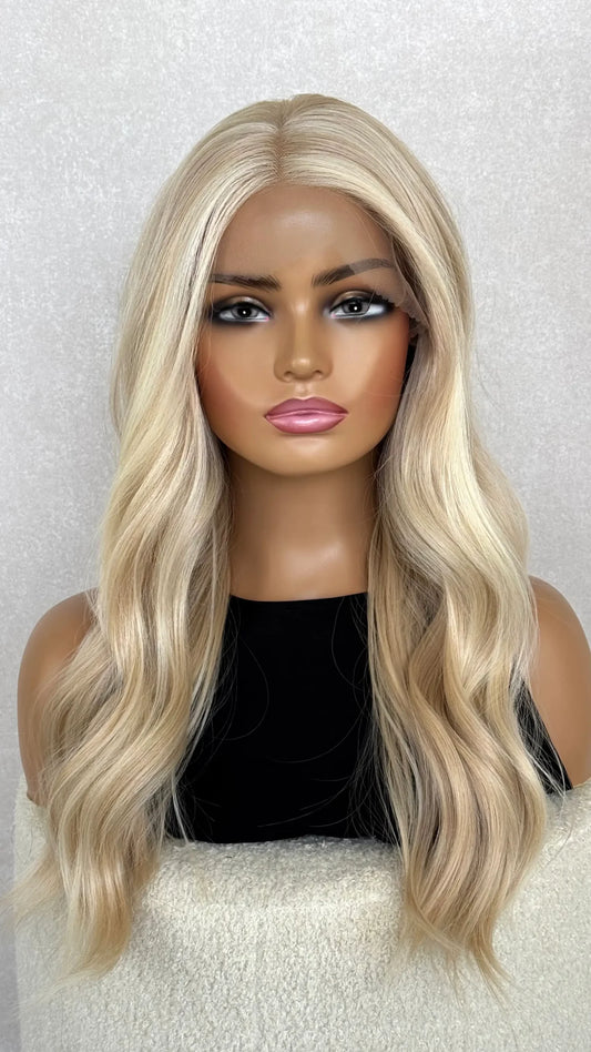 Bright Golden Blonde Lacefront Synthetic Wig – Aurora