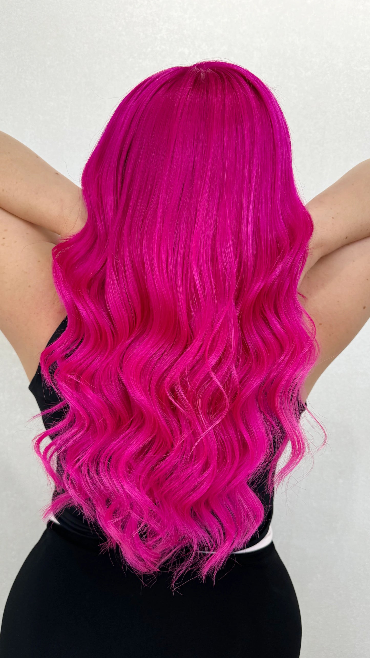 Vibrant Pink –22" Human Hair Lace Front Wig- Colour: BARBIE