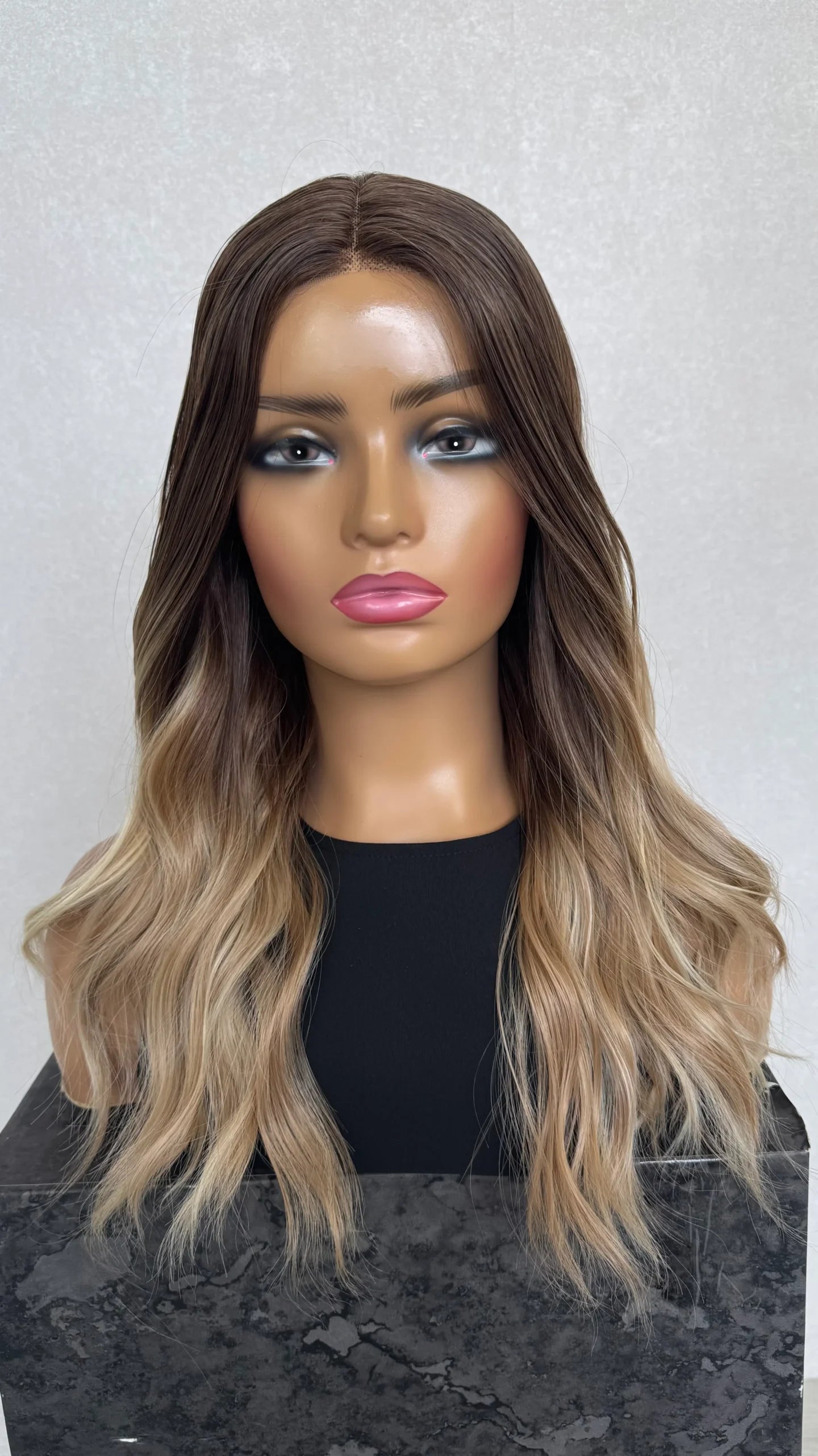 Lace Front T-Part Brunette Balayage Synthetic Wig- Beachy Dayz