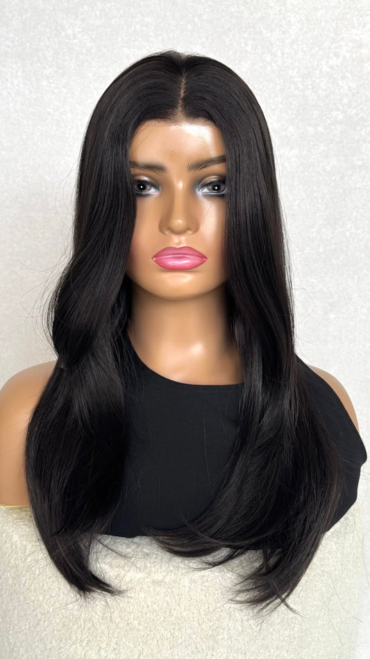 Lace Front Layered Black Synthetic Wig – Dusk