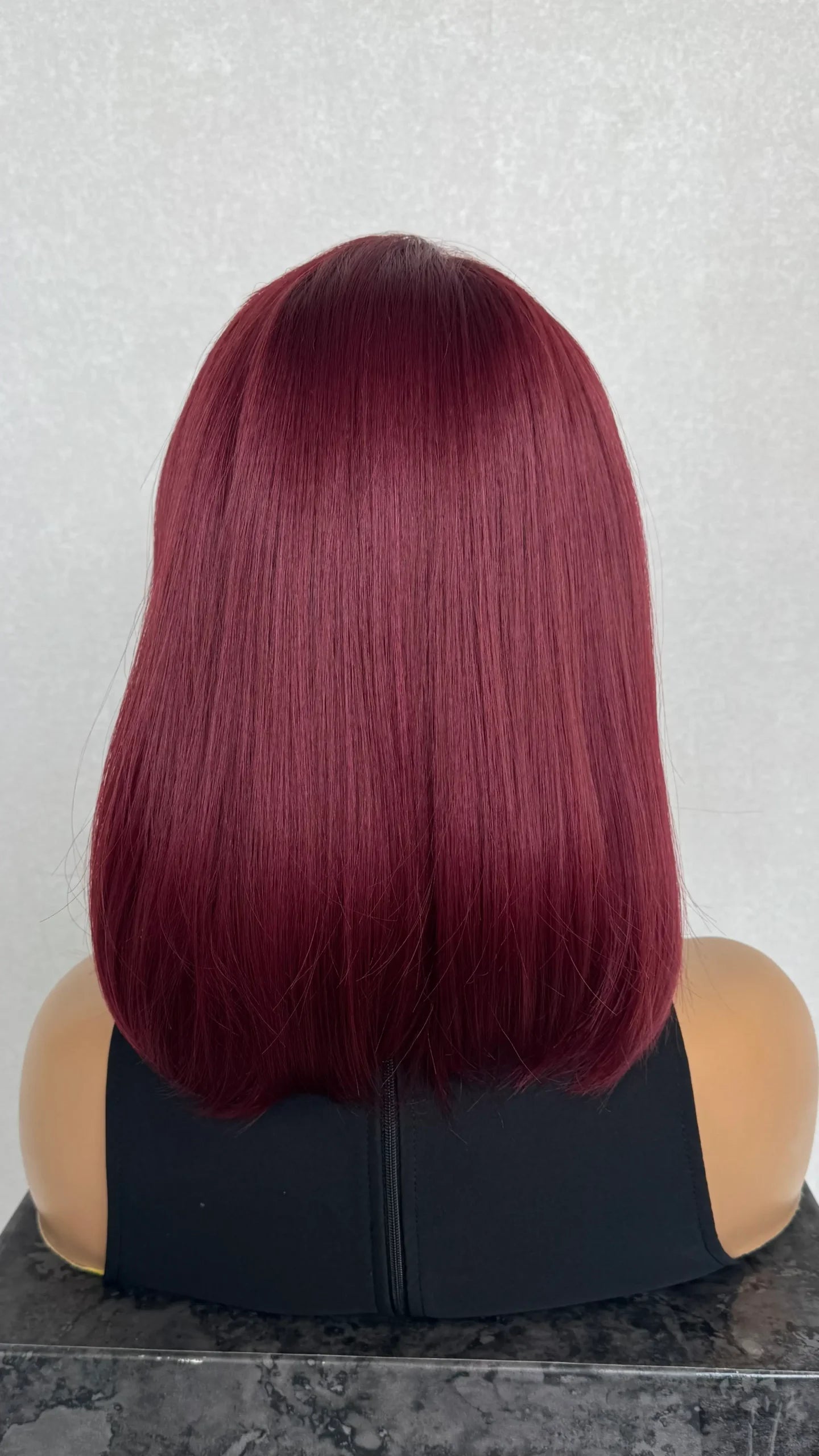 Lace Front Long Bob Synthetic Wig - Cherry Cola