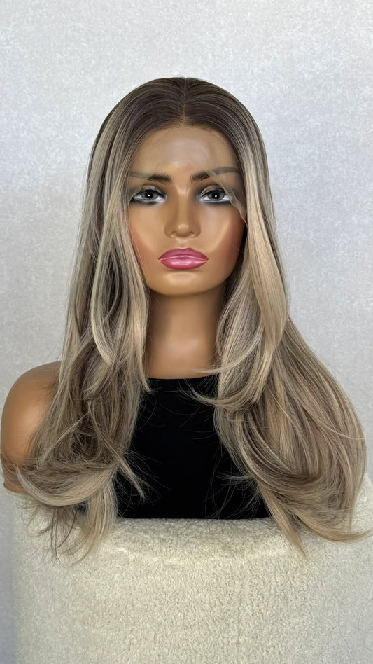 Lace Front Multi-toned Ashy Blonde Synthetic – Christina