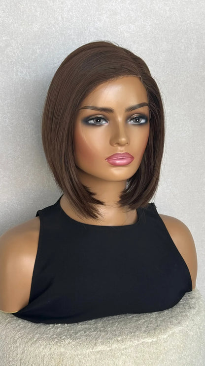 Lace Front Chocolate Brunette Synthetic Wig - Eden