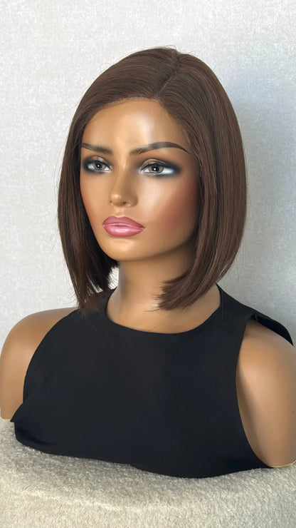 Lace Front Chocolate Brunette Synthetic Wig - Eden