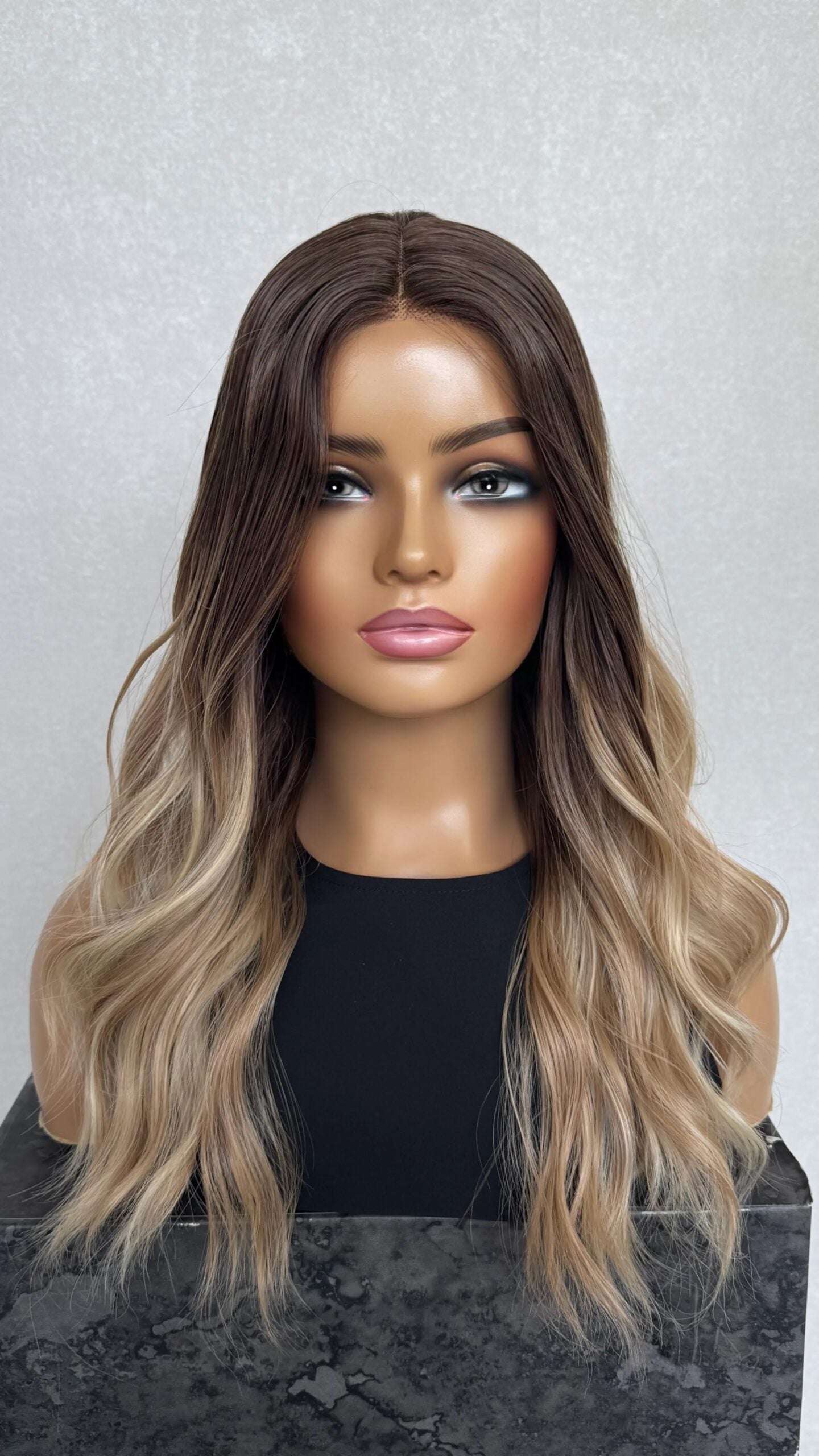 Lace Front T-Part Brunette Balayage Synthetic Wig- Beachy Dayz