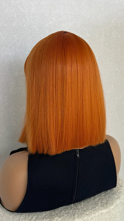 Bright Copper Bob With Fringe Synthetic - Geri