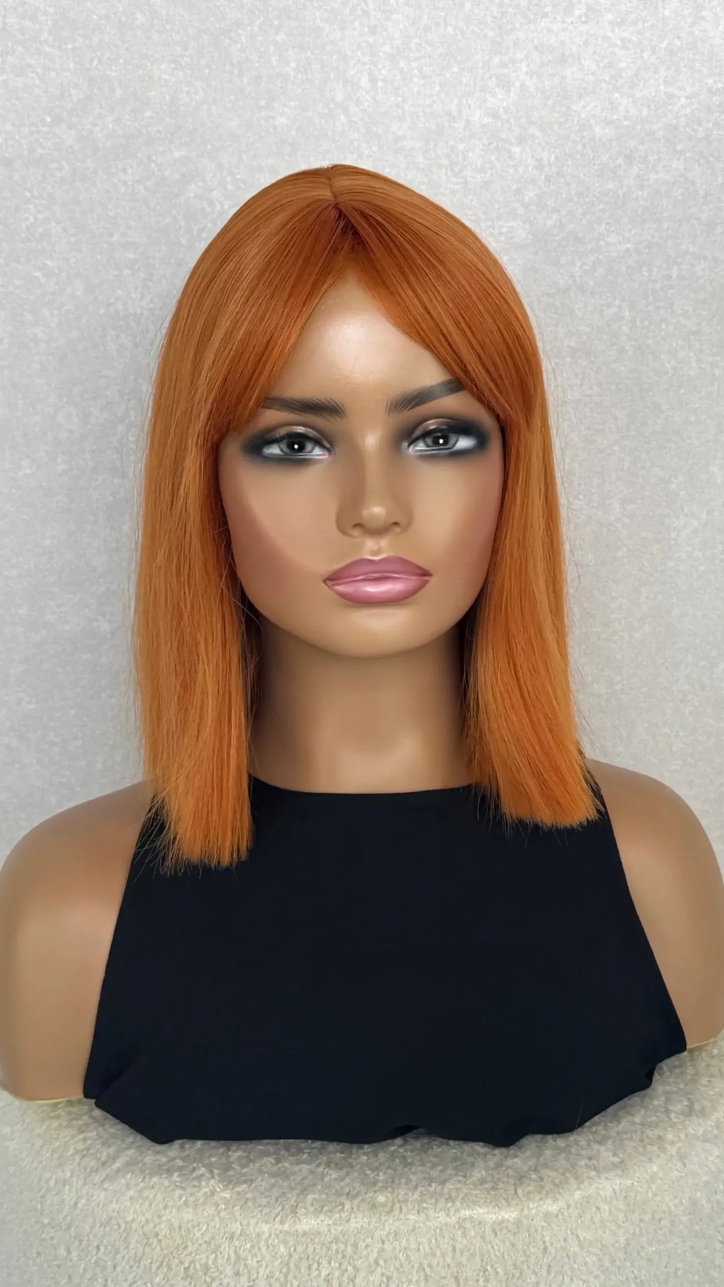 Bright Copper Bob With Fringe Synthetic - Geri