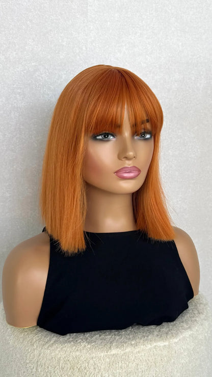 Bright Copper Bob With Fringe Synthetic - Geri