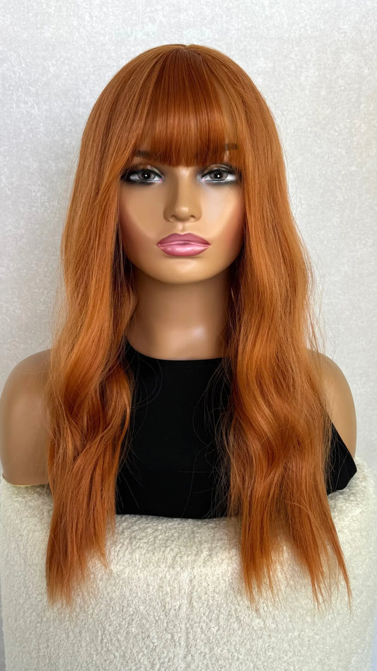 Bright Auburn Fringe Synthetic Wig – Ginger Spice