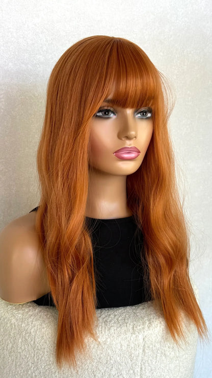 Bright Auburn Fringe Synthetic Wig – Ginger Spice