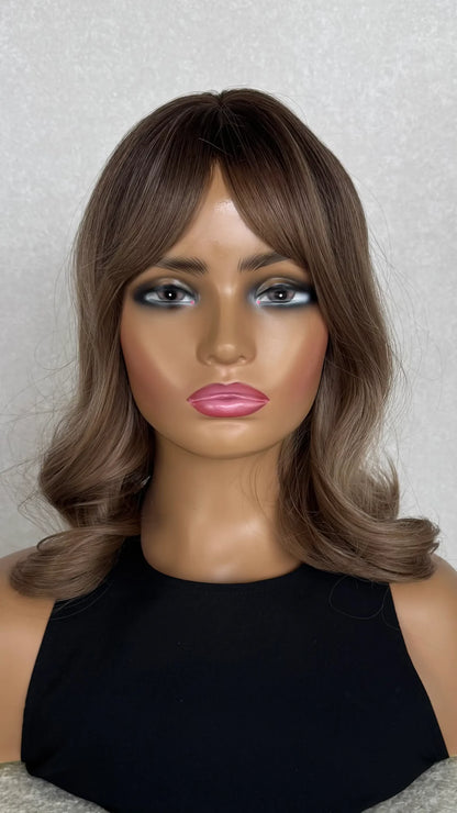 Champagne Brunette Fringe Synthetic Wig – A Glass of Champagne