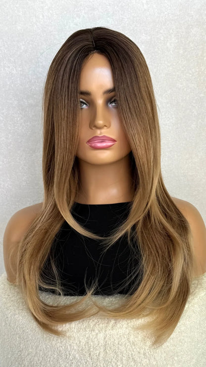 Balayage Brunette Layered Synthetic Wig – Gold Coast