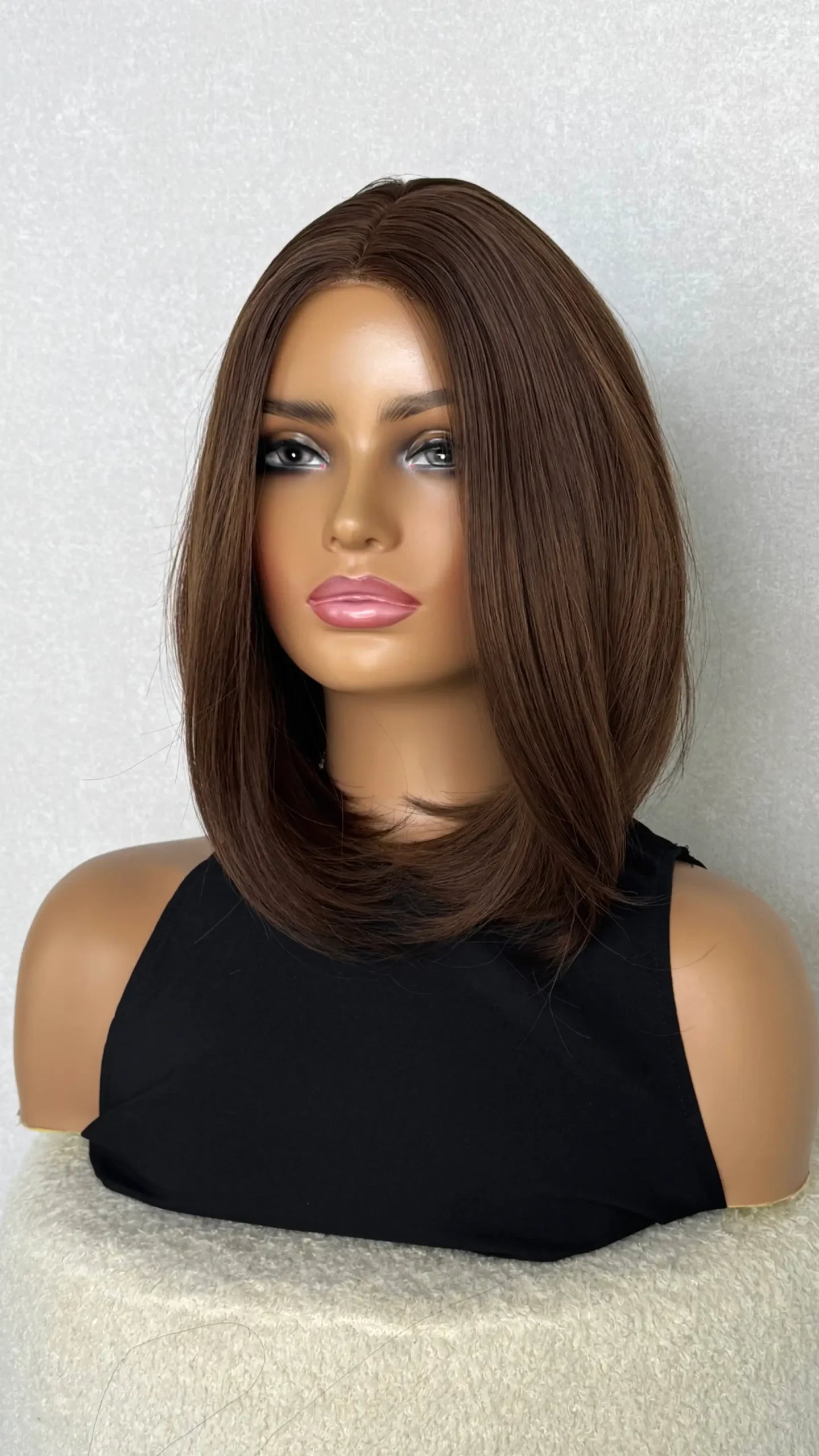 Dark Chestnut Brunette T-Part Lacefront Wig- Hannah