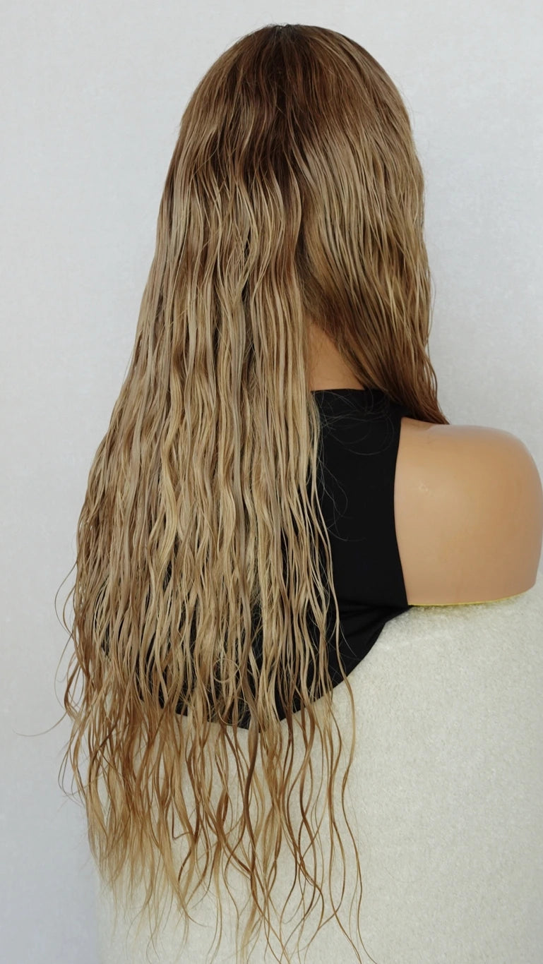 Warm Blonde - Natural Loose Wave - 26" Human Hair Lace Front Wig - Colour: Summer