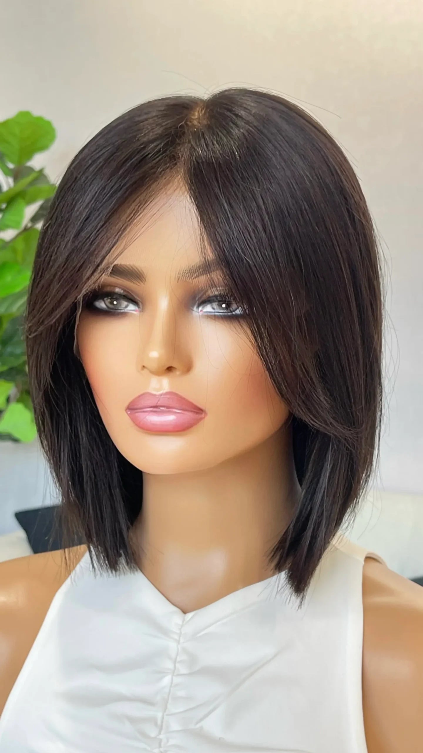 Natural Black - 12" Human Hair Lace Front Wig- Colour: Koko