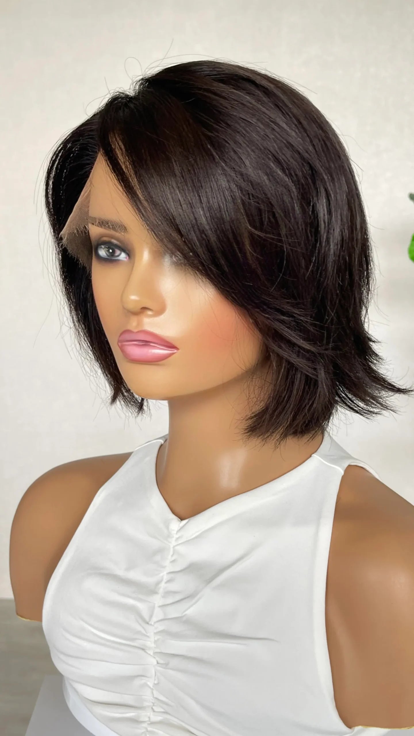 Rich Brunette –10" Human Hair Lace Front Wig- Colour: Jordyn