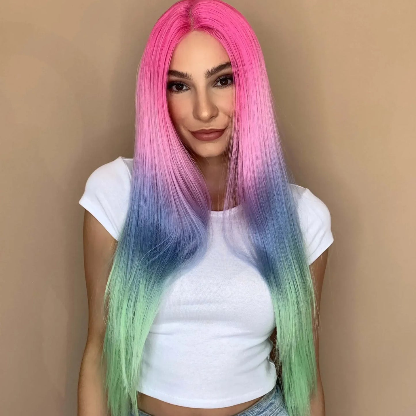 Multi Coloured Luxe Synthetic Wig - Floss