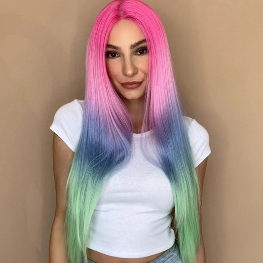 Multi Coloured Luxe Synthetic Wig - Floss