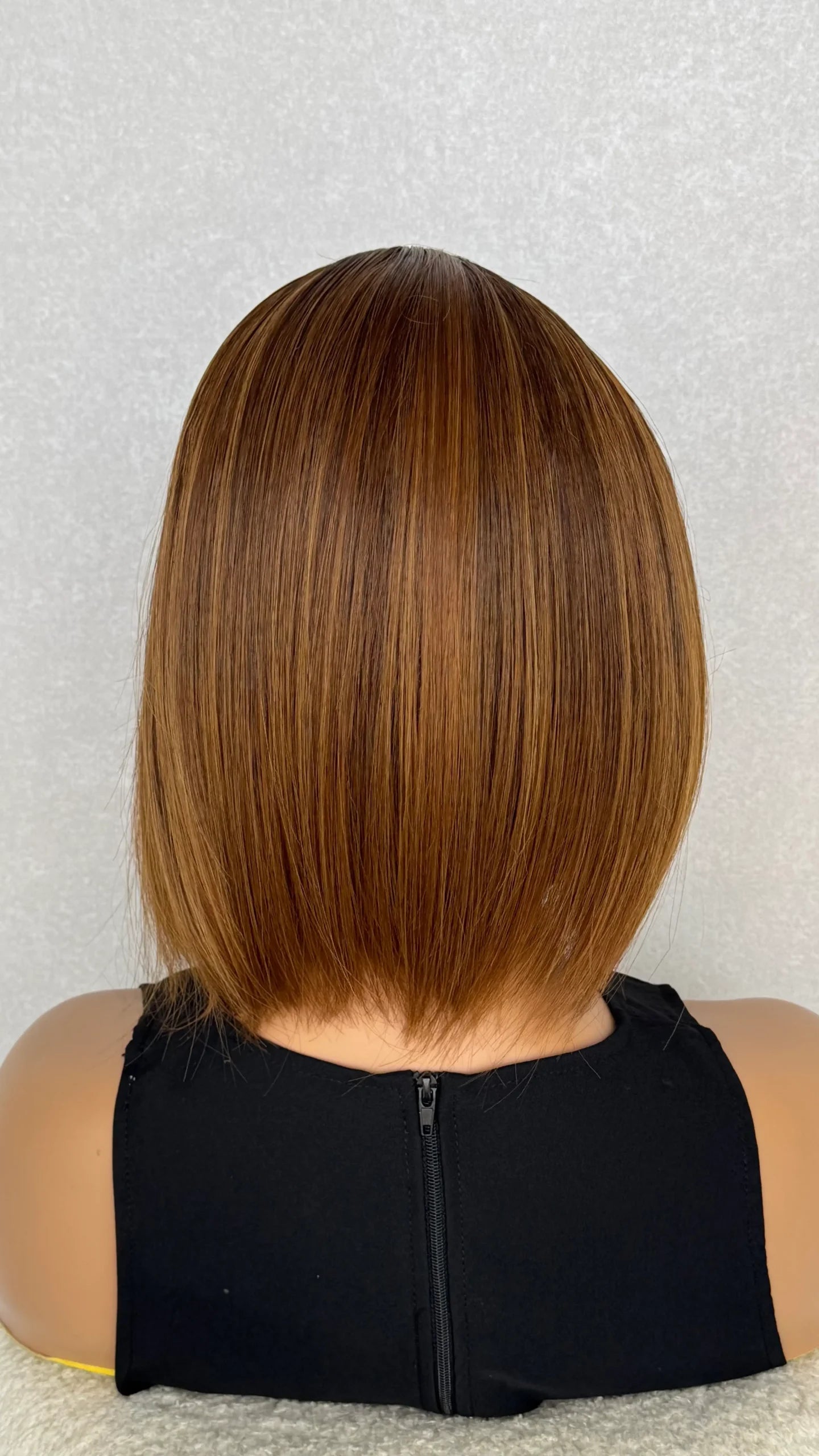 Golden Brown Bob with Fringe Synthetic Wig - Roxy