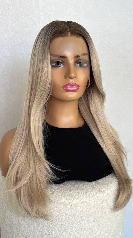 Lace Front Clean Blonde with Dark Root Synthetic – Stardust