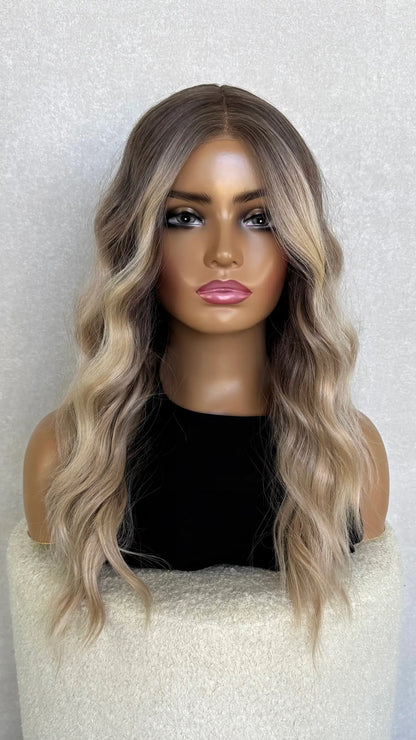 Lacefront Wavy Beach Blonde Synthetic Wig - Paige