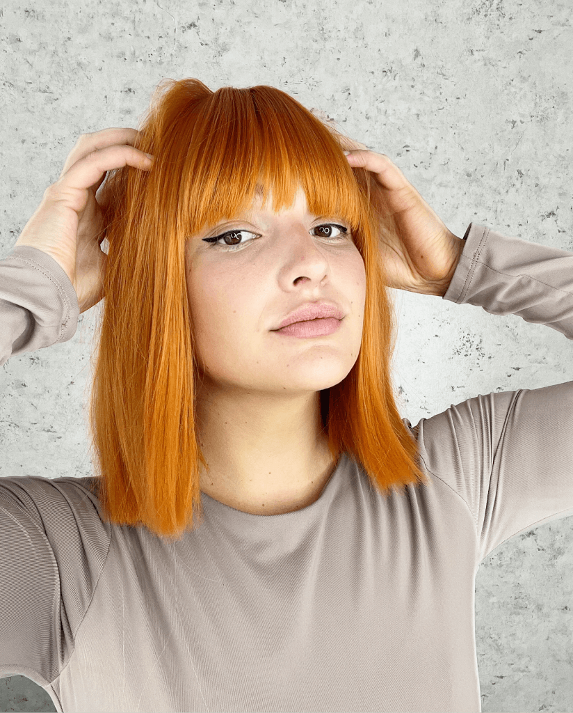 Copper Luxe Synthetic Bob Wig with Fringe Geri