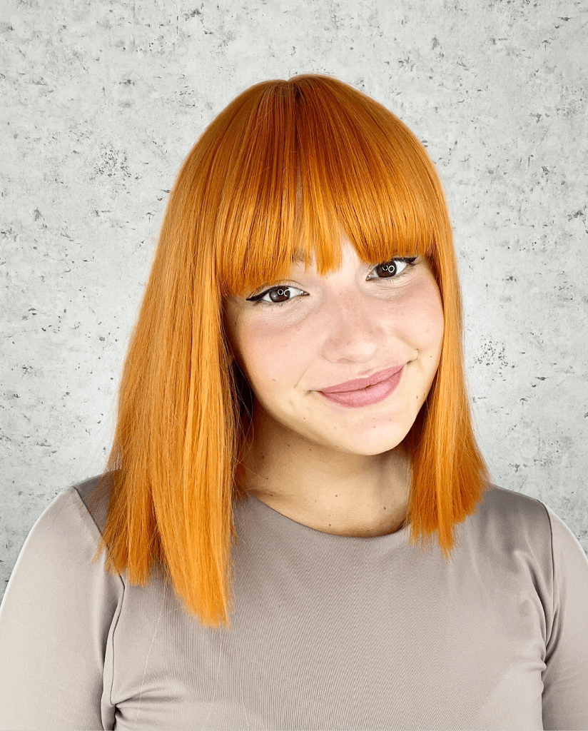 Copper Luxe Synthetic Bob Wig with Fringe Geri