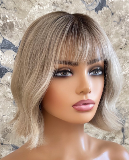 Lace Front Human Hair Blonde Bob Wig 10 Inch Milly 