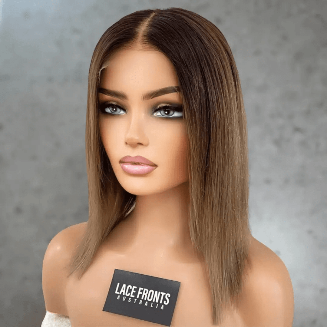 Ombre lace front wig deals human hair