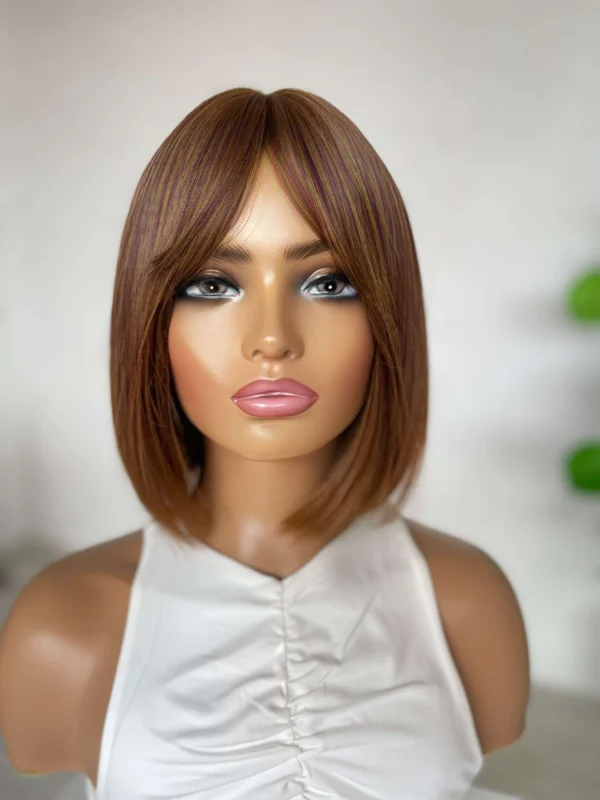 Light Golden Brown with Fringe Luxe Synthetic Wig - Roxy