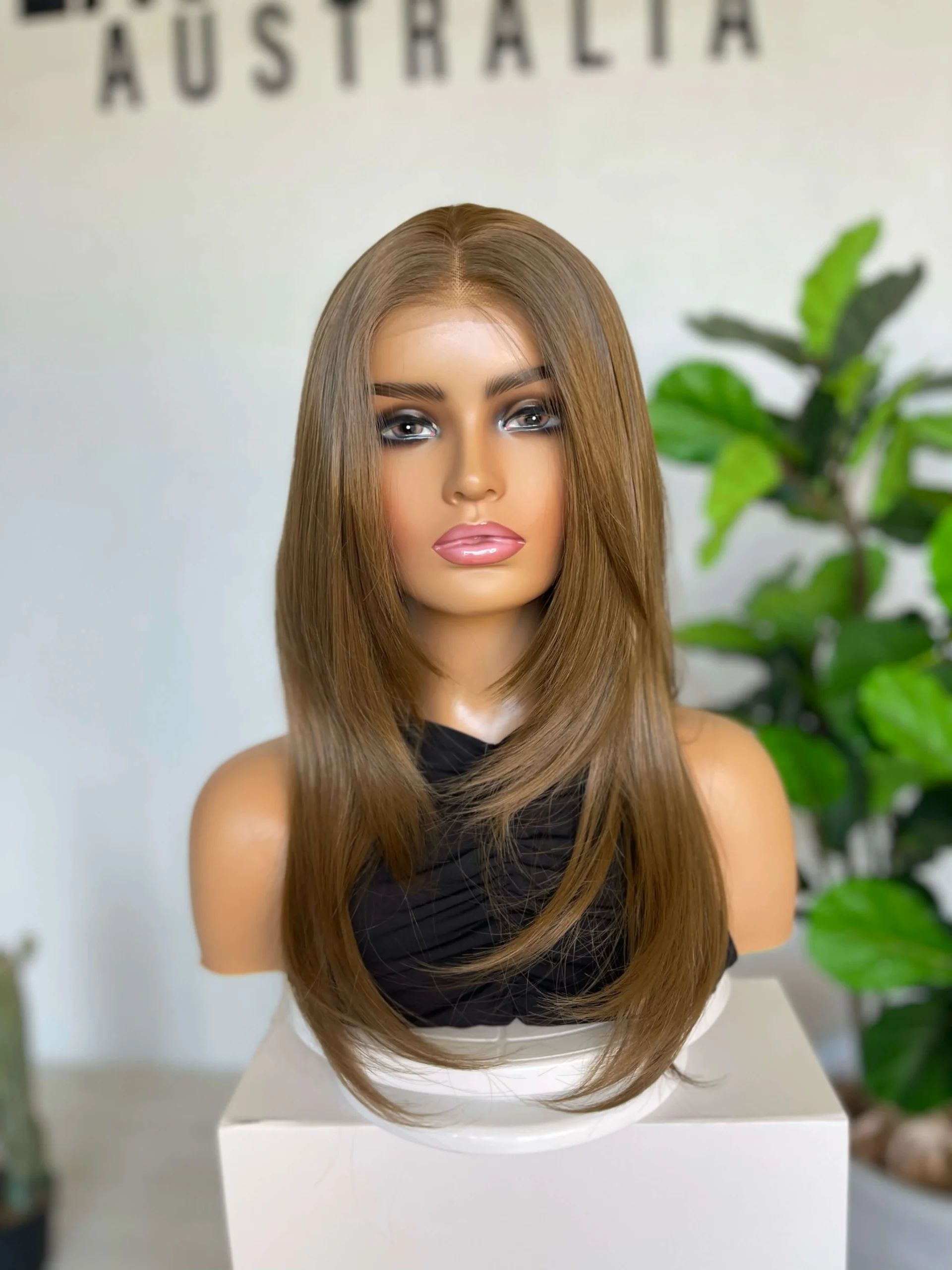 Warm Brunette Luxe Synthetic Wig Lace Fronts Australia