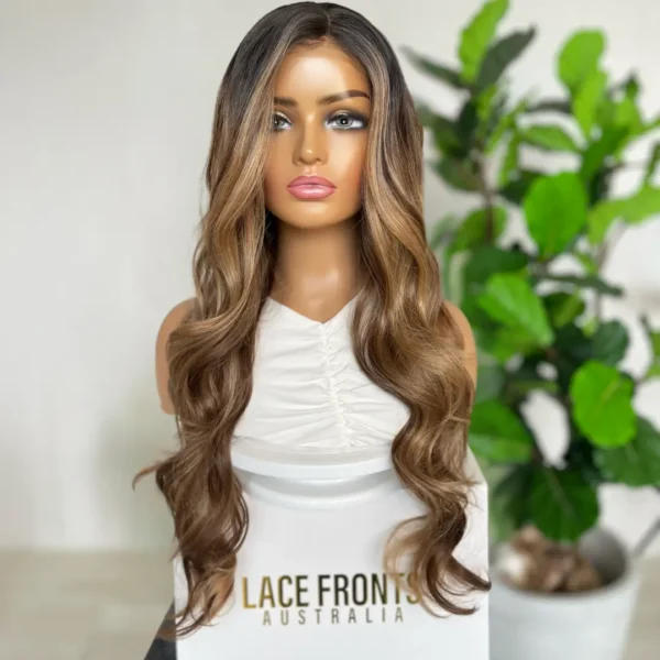 Caramel Blonde Balayage Luxe Synthetic Wig - Simone - Lace Fronts Australia - Leading Wig Boutique