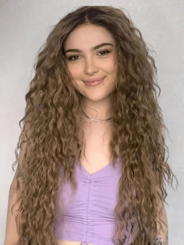 Curly Brunette Luxe Synthetic Wig - Carly