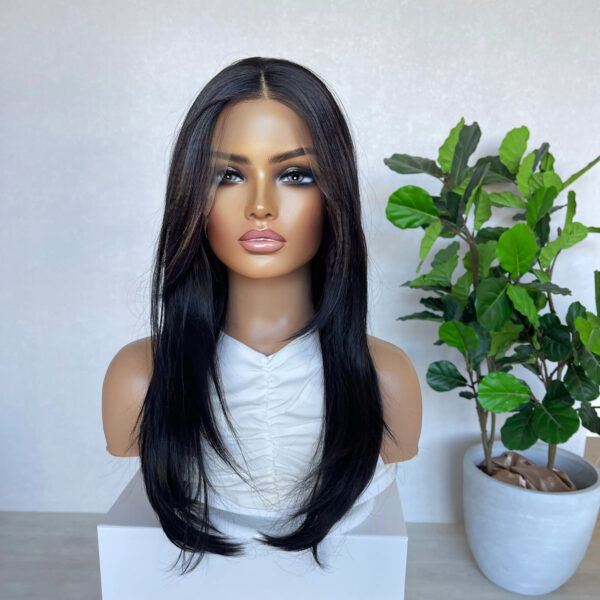 Black Layered Lacefront Luxe Synthetic Wig - Lexi