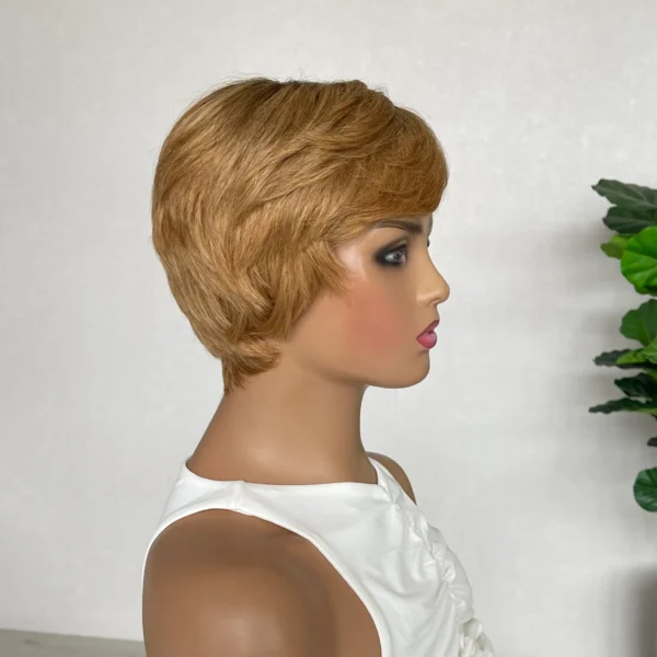 Ready to Wear - Short Pixie Human hair - Strawberry Blonde with Root