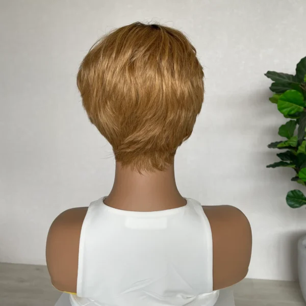 Ready to Wear - Short Pixie Human hair - Strawberry Blonde with Root