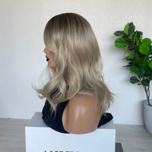 Soft cool tone blonde with root Luxe Synthetic wig - Crystal