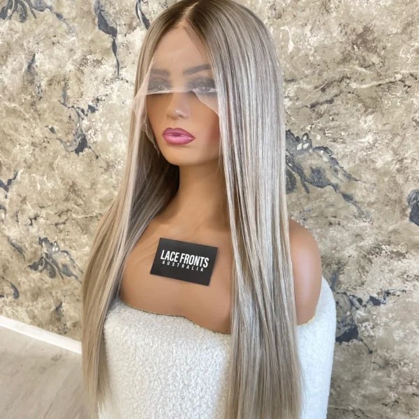 Created in Australia: Blonde Lace Front Human Hair Wig 24' - Milly